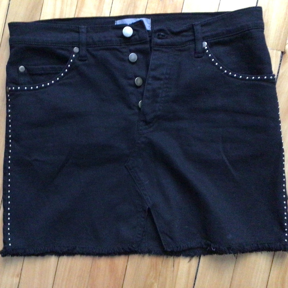 BA&SH Studded Jean MiniSkirt in Black